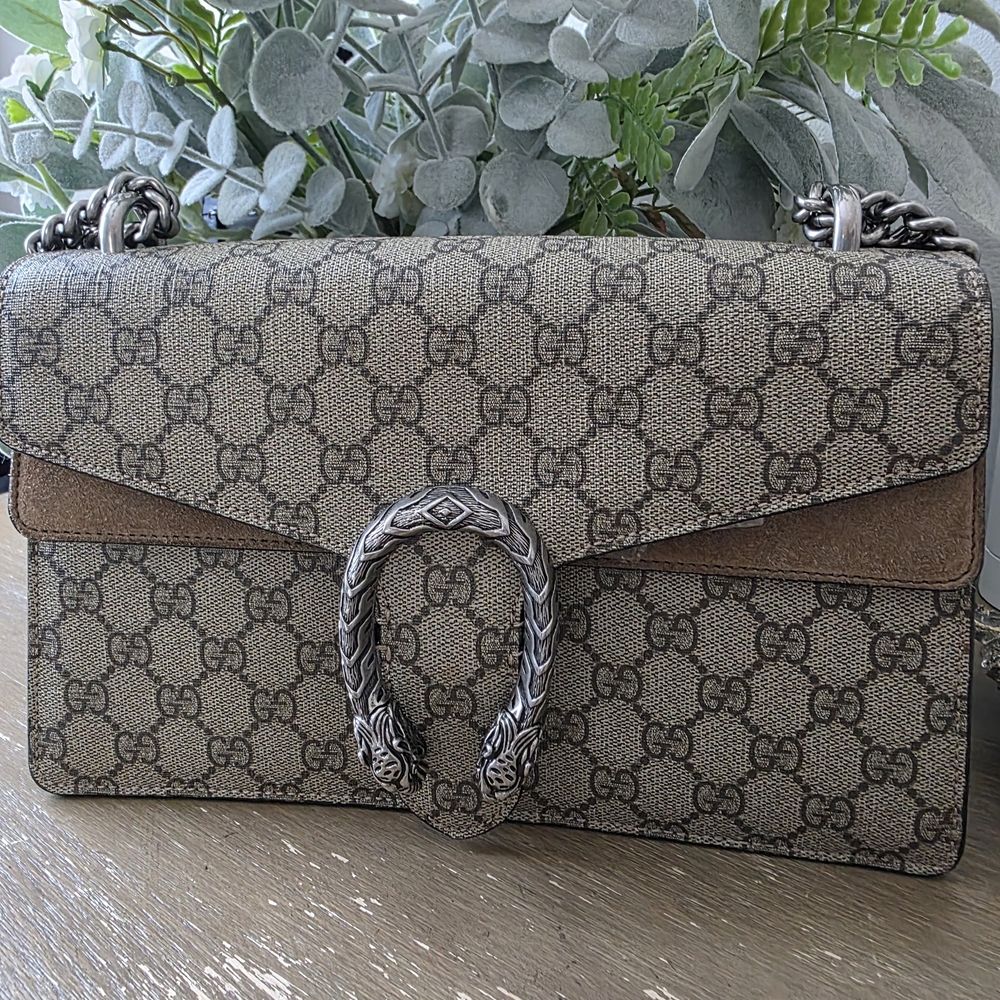 Gucci Beige Suede Dionysus Shoulder Bag